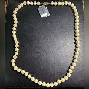 Vintage Vendome Gold Tone Knotted Faux Pearl Necklace New Old Stock